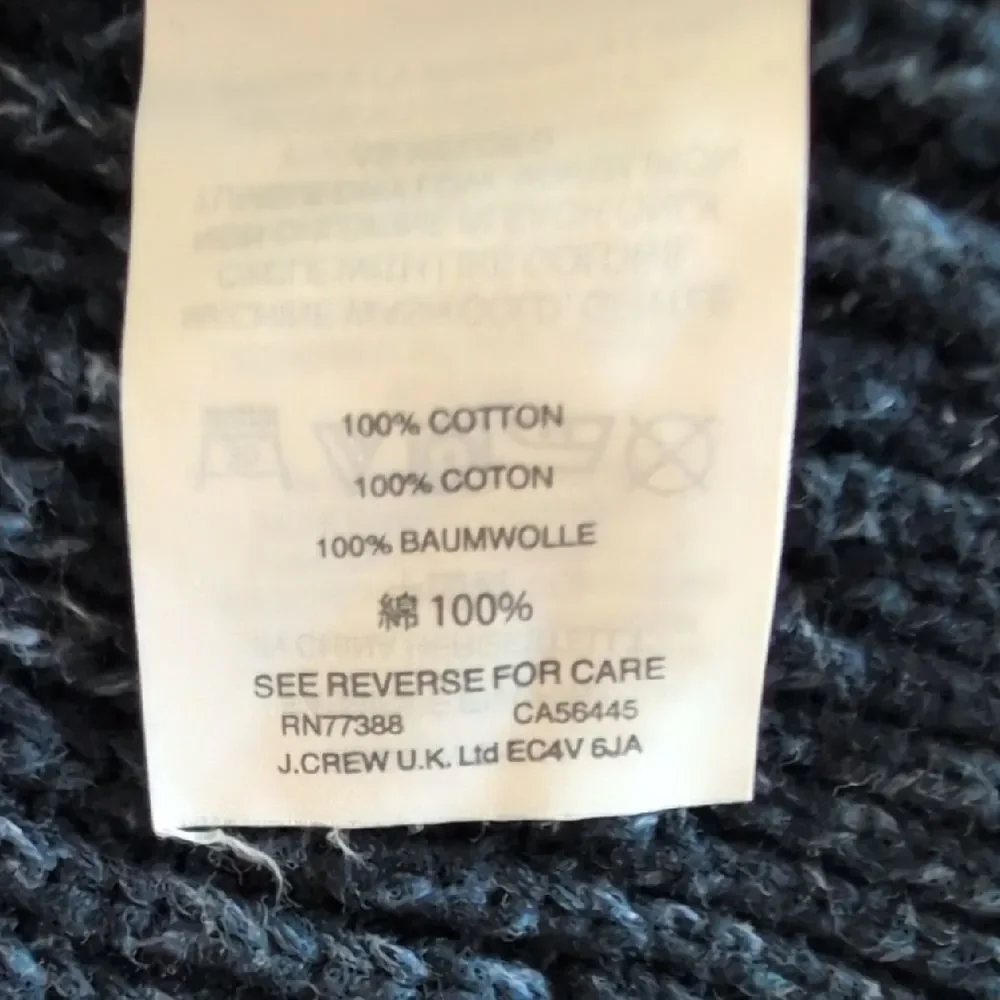 J. Crew Men's Black And Navy Cotton Sweater